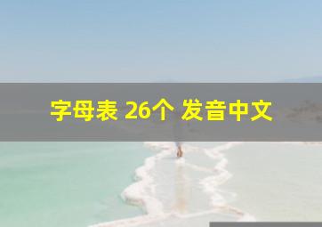 字母表 26个 发音中文